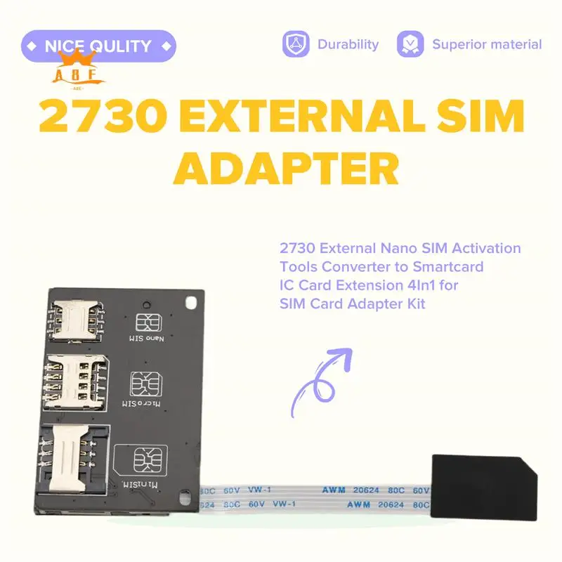 

A08E-2730 External Nano SIM Activation Tools Converter To Smartcard IC Card Extension 4In1 For SIM Card Adapter Kit