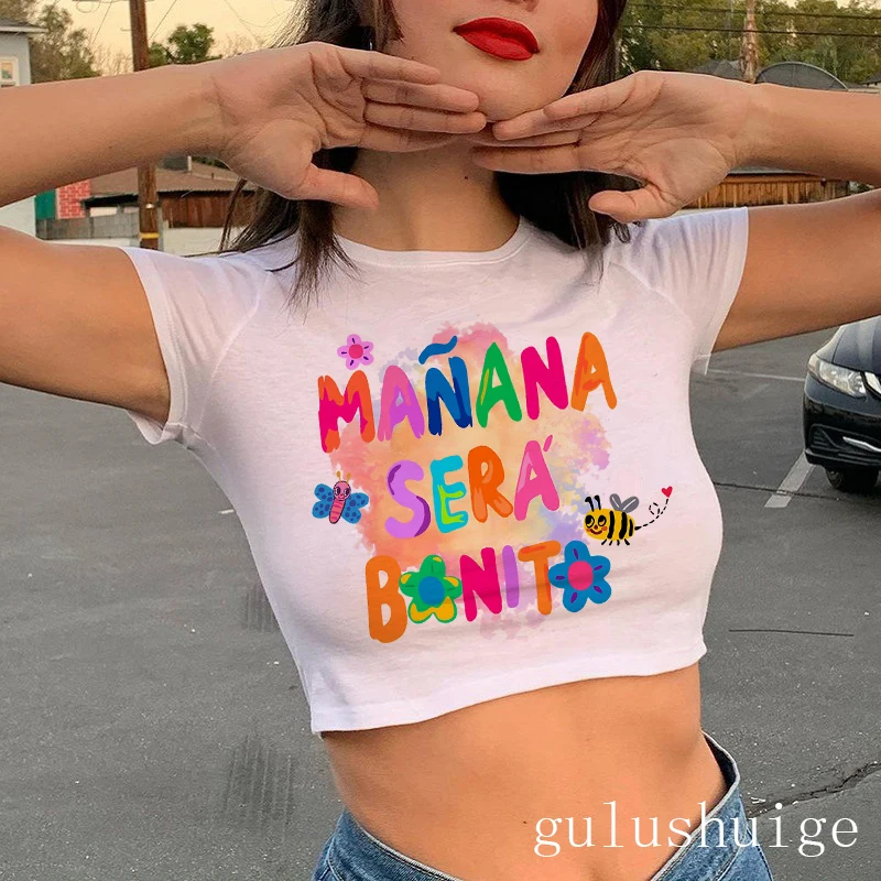 Cool T-shirt Manana Sera Bonito Bichota Karol G Tshirt  Crop Top Women T-shirt Woman Tshirt Cropped Tee Trendy Clothing