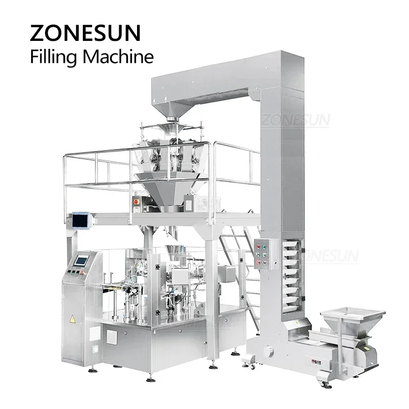 ZONESUN ZS-GB200 Confezionatrice automatica per granuli Doypack Snack Noci Cibo Grano Pacchetto Particelle Produzione Affari