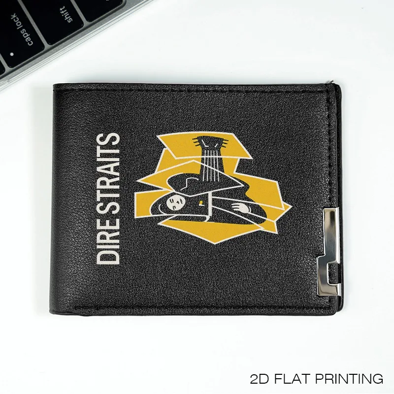 DIRE STRAITS ЛОГОТИП ИЗ ПУ КОЖИ МУЖСКИЙ КОШЕЛЕК Тонкий ДИЗАЙН МОДНЫЙ ЛЕГКИЙ БИЗНЕС СТИЛЬ ОЧЕНЬ ИСПОЛЬЗОВАНИЕ МОДНЫЙ АКСЕССУАРЫ