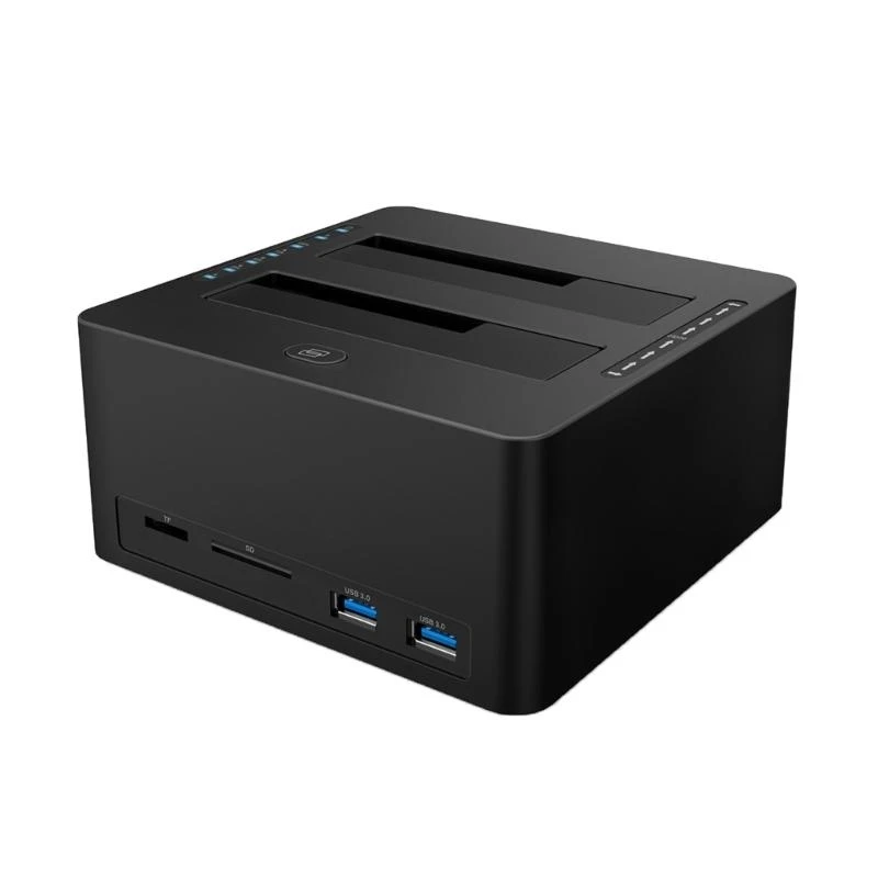 

Efficient Double Bay USB Hard Drive Docking Station for Solid Disks 2xUSB3.0 Port Adapter and Offline Clone Technology
