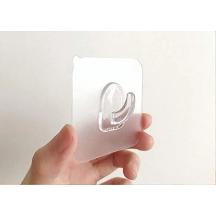 FIGO 10 عبوات 15 ماكس خطاف جدار صغير سلس لاصق شفاف سلس خطاف عملي إبداعي جدًا لـ Drillfr #5