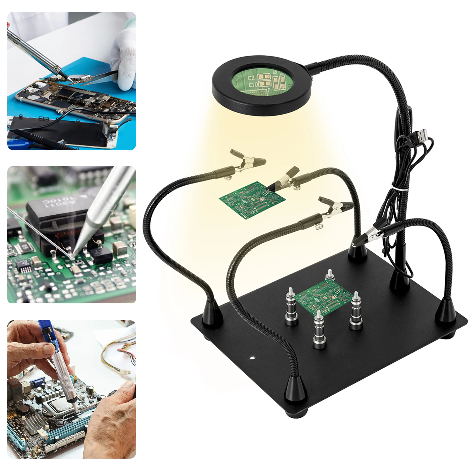 Magnetic Helping Hands Soldering Station with Magnetic PCB Circuit Board Holder