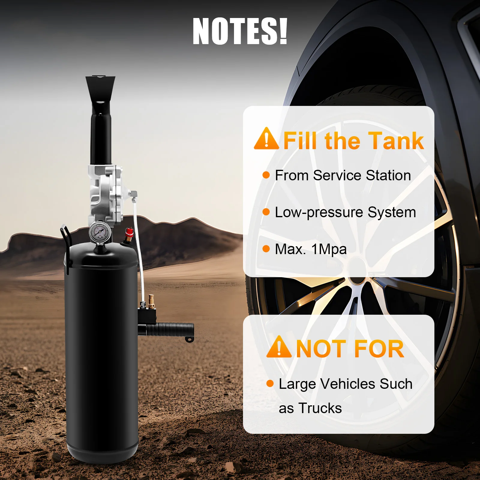 

2.11Gal/8L Tire Inflator Tool,145PSI Air Tire Bead Blaster,Portable Air Tank W/ Safety Valve,For Inflate Car,Motorcycle Tire