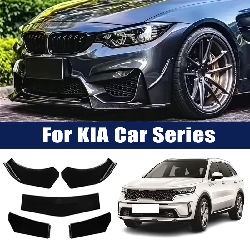 5Pcs ABS Front Bumper Lip Body Kit Spoiler Splitter Canard Trim Exterior Accessories For KIA K5 Forte Sportage Sorento Seltos