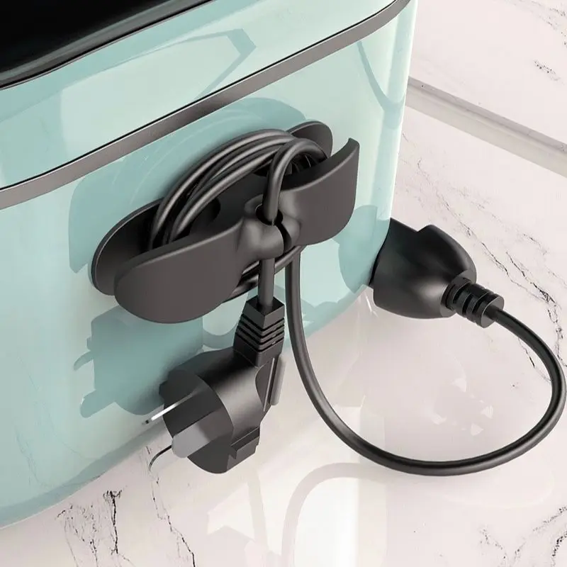 Self Adhesive Cable Winder Hooks No Punch Wire Organizer Cord Holder for Kitchen Appliance Charging Cable Plug Storage Wall Hook