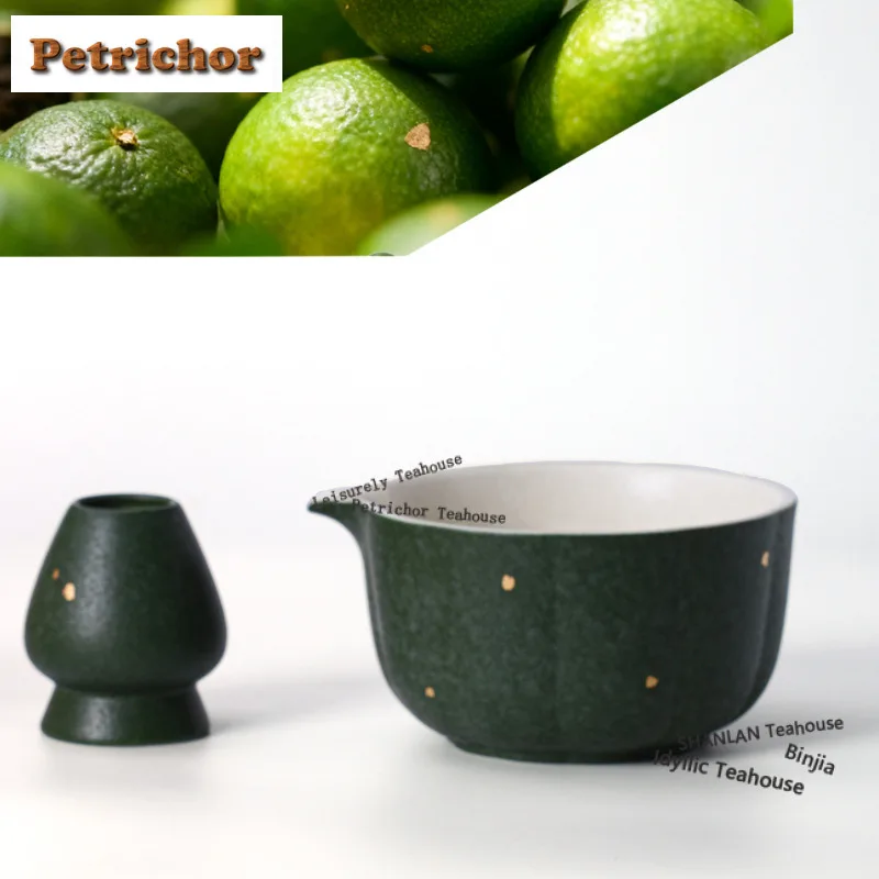 

Blue And White Firestone Red Orange Green Fresh Matcha Bowl Tea Whisk Stand Song Dynasty Ceremony Tool Tea Ceremony Supplies