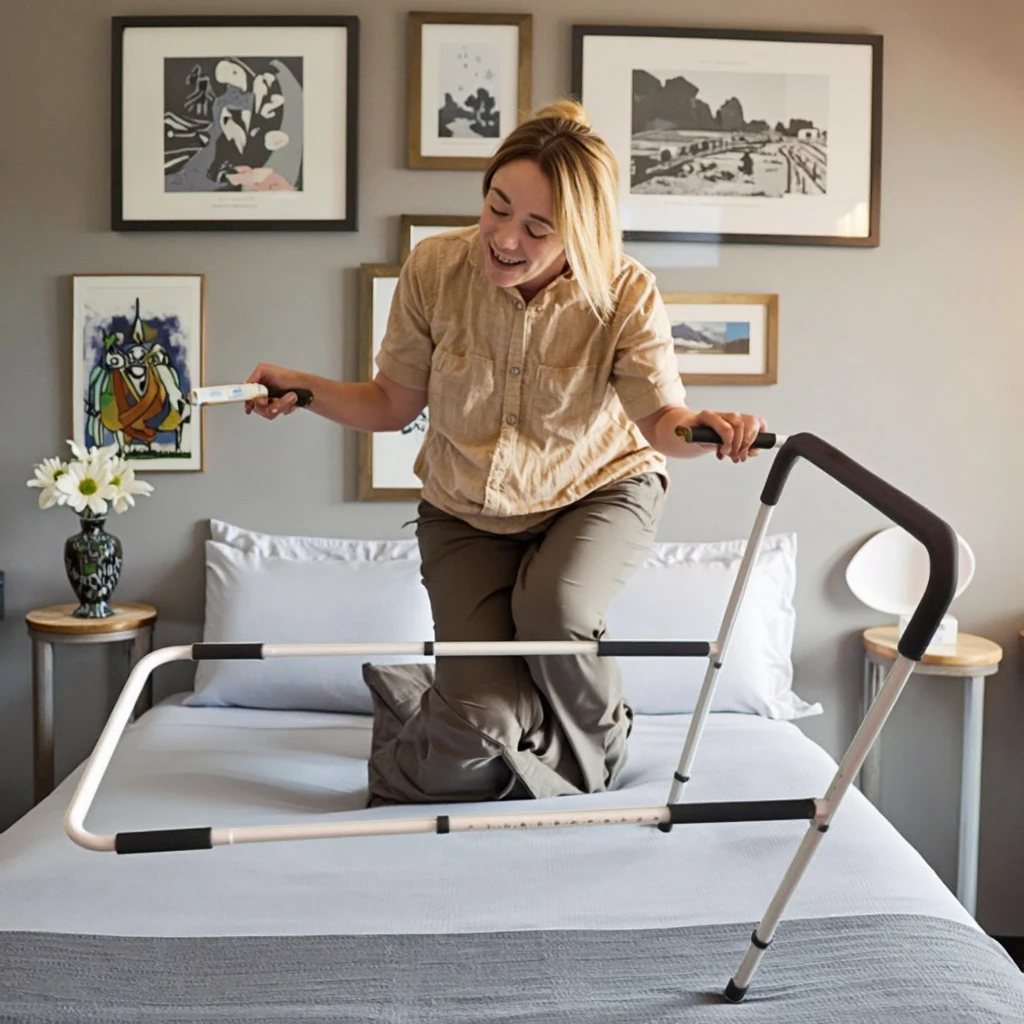 مصنع تصنيع مختلف السرير الأبيض مساعدة السكك الحديدية متعددة الوظائف حار بيع السرير مساعدة السكك الحديدية المسنين ووكر #2