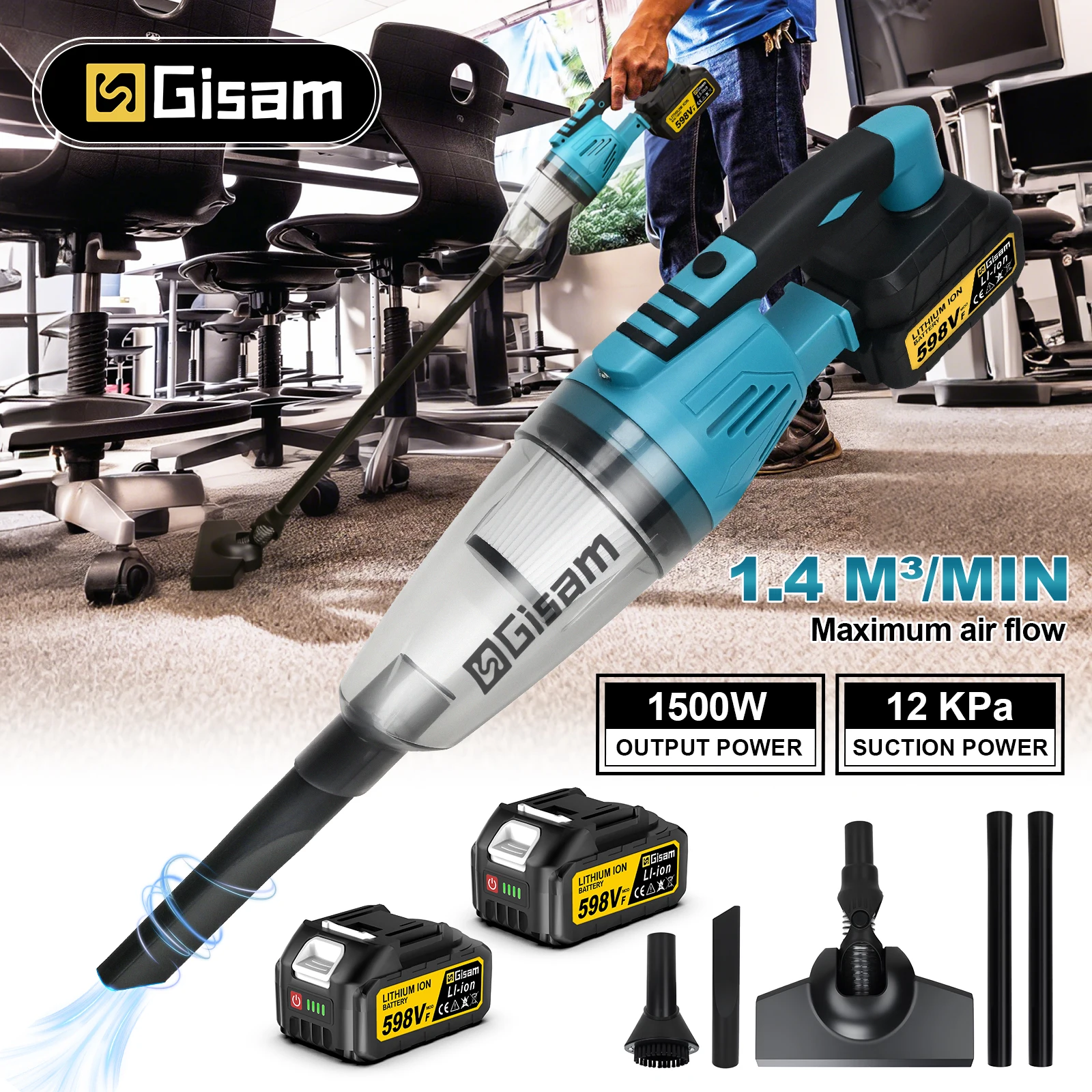 Gismo aspirateur à main électrique sans fil aspirateur sans fil maison voiture double usage outil électrique Portable pour Makita 18v batterie broche