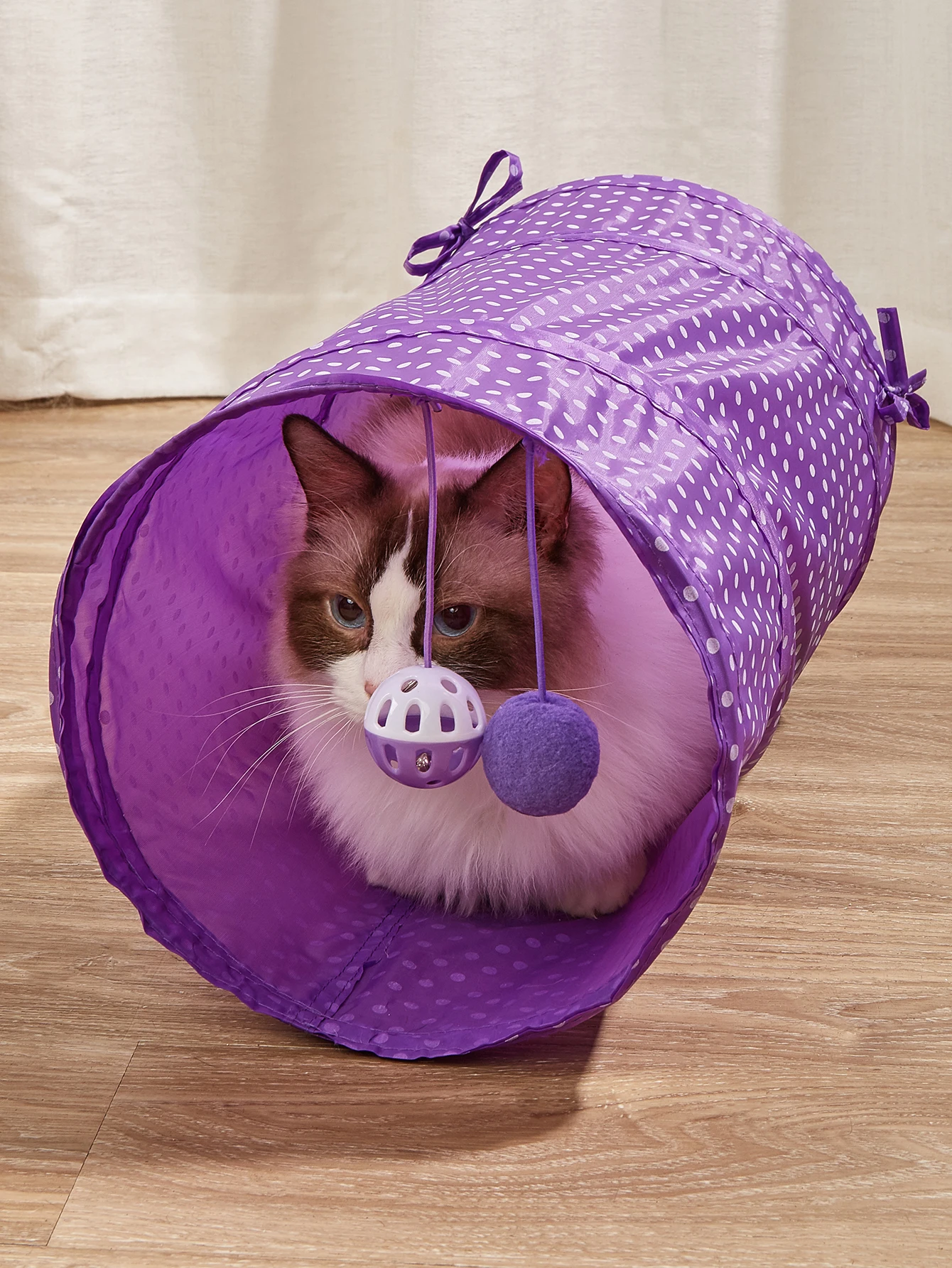 1pc Cat Tunnel Toy, Foldable Polyester Cloth, Rolling Tent,cat Tunnel Cat Toy