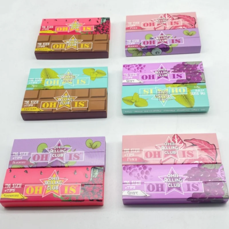 Variety Fruit flavor Natural Unrefined Rolling Paper Filters Booklet Papers Filter Tips