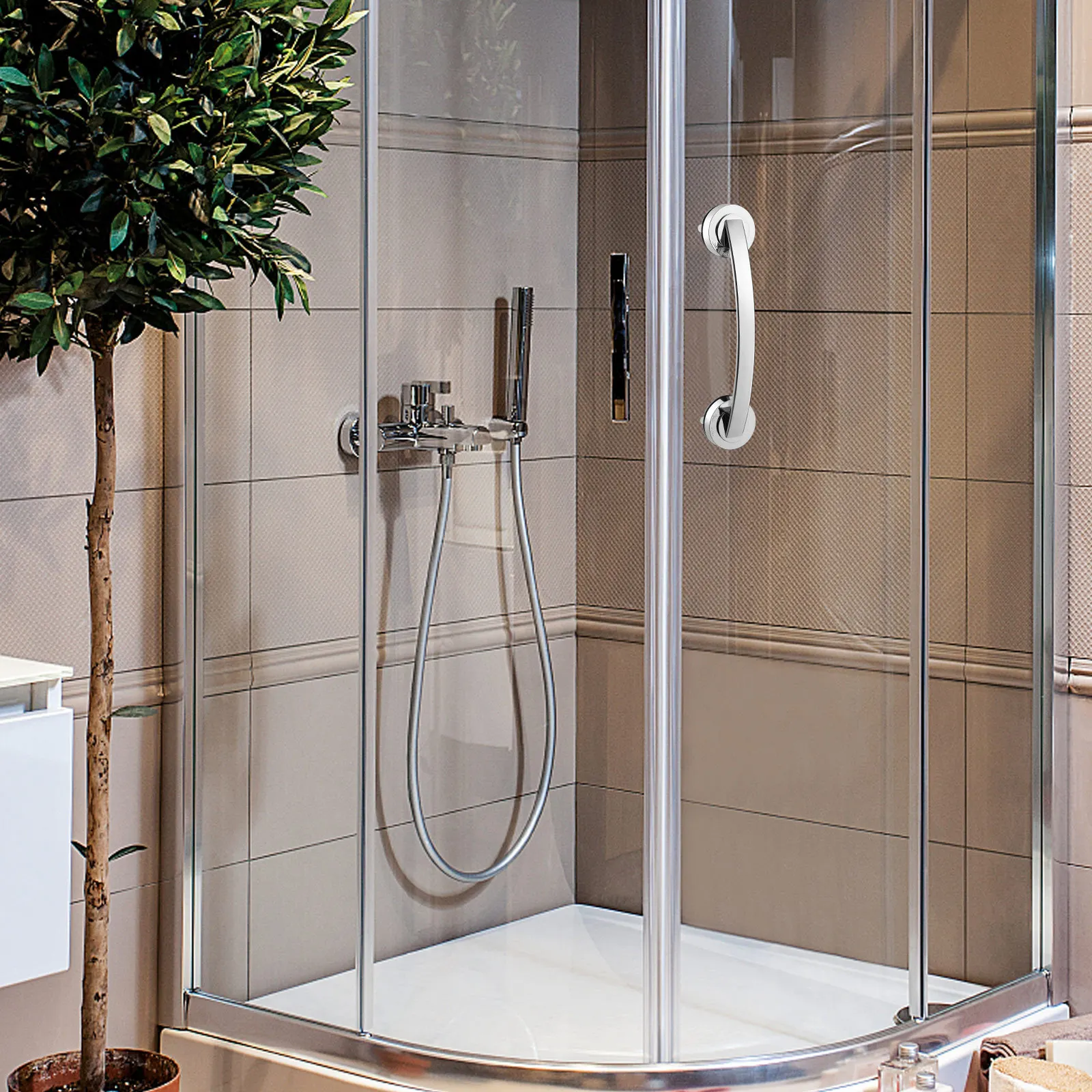 

Suction Grab Bar ABS Strong Adsorption Bathroom Safety Handle No Drilling Elderly Kids Balance Assist Shower Non Skid Handrail