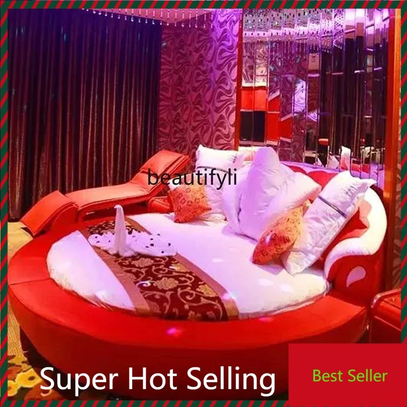 

Double round Furniture Hotel Water Bed Home Bed Electric Ocean Theme Hotel Bed