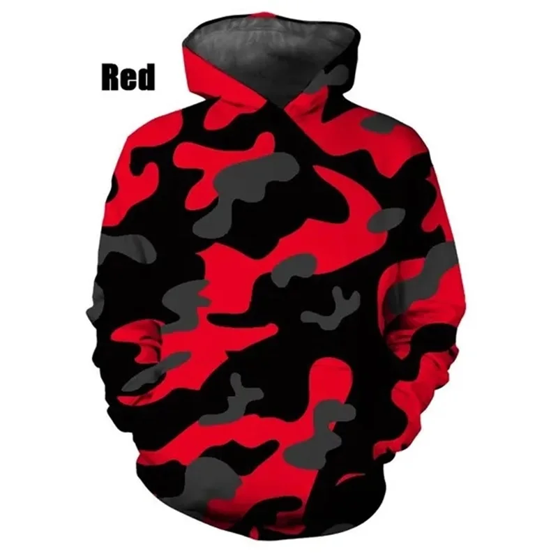 3D Print Camouflage Graphic Sweatshirts For Men Women Fashion Casual Pullover Hoodies Loose Plus Size Streetwear Hoodies