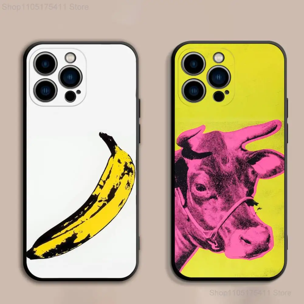 

A-Andy-S W-Warhol Art Phone Case For iPhone 17,16,15,14,13,12,Pro,Max,Plus,E,SE4,Air,Mini Black Soft Cover