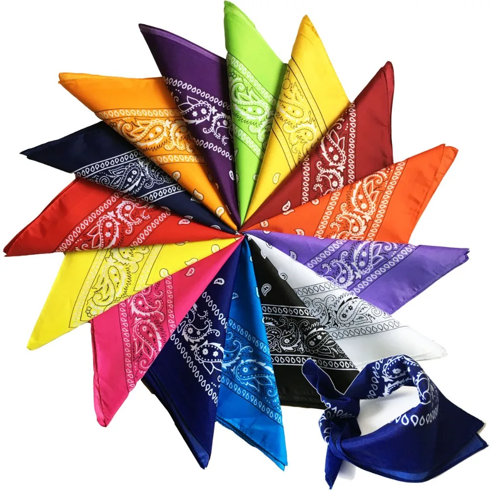 

Hip Hop Hot Sell Kerchief Bandana Fashion Headband Neck Scarf Sports Headwear Wrist Wraps Head Square Scarves