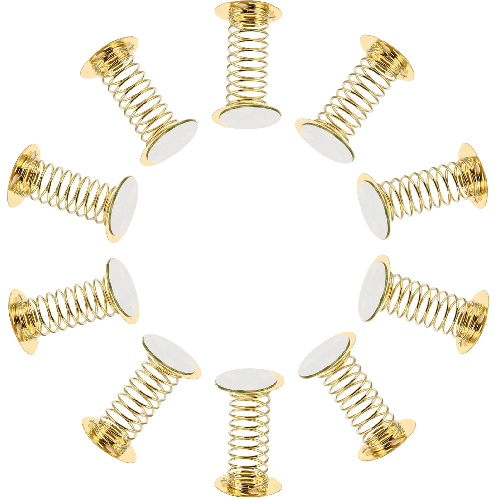 

10 Pcs Spring Base Ornaments Mechanical Compression Springs Car Decoration Gold Assorted Coil Golden Dash