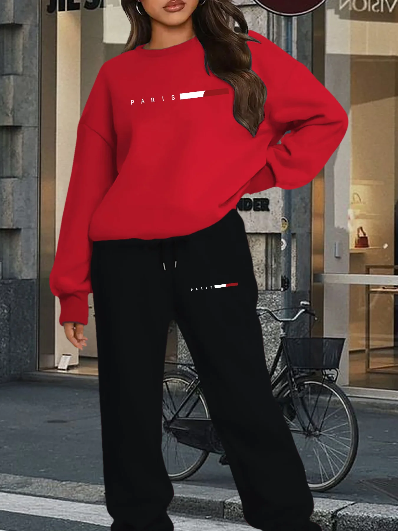 

Женские толстовки + спортивные штаны, комплект в стиле хип-хоп, уличная повседневная толстовка с принтом, свободные новые толстовки большого размера, осенняя теплая флисовая одежда