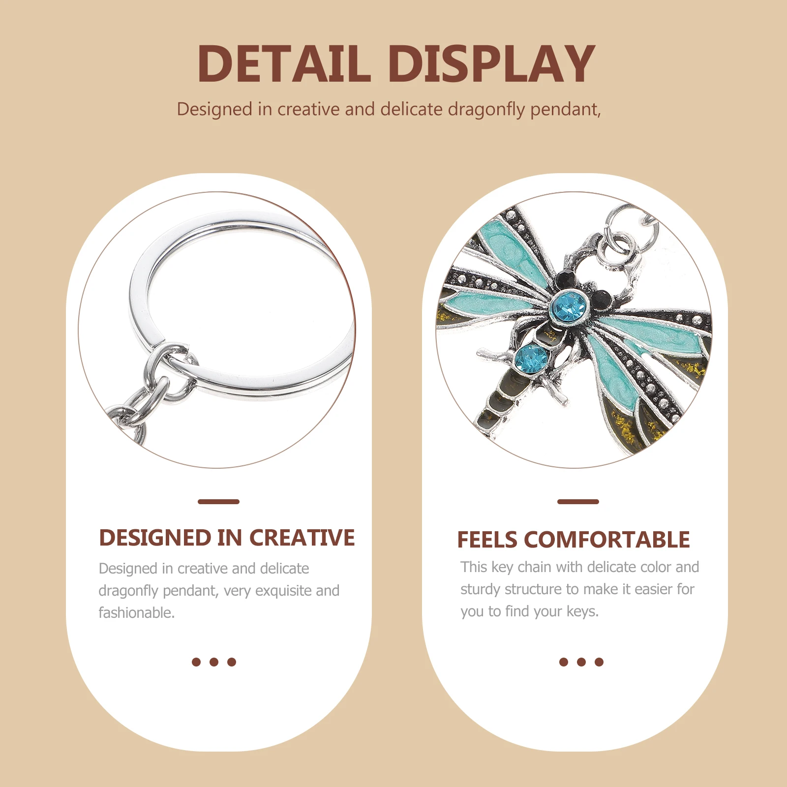 

Dragonfly Keychain Zinc Alloy Lightweight Creative Pendant for Keys Bags Decorative Charm Keychains Women Car Accessories Soft