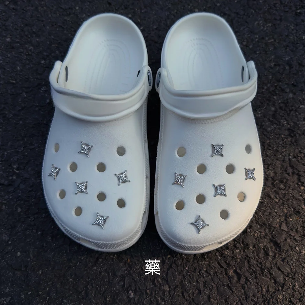 إكسسوارات زهور الأحذية على شكل نجمة كريستالية لطيفة وعصرية، إكسسوارات الأحذية DIY، إكسسوارات الأحذية