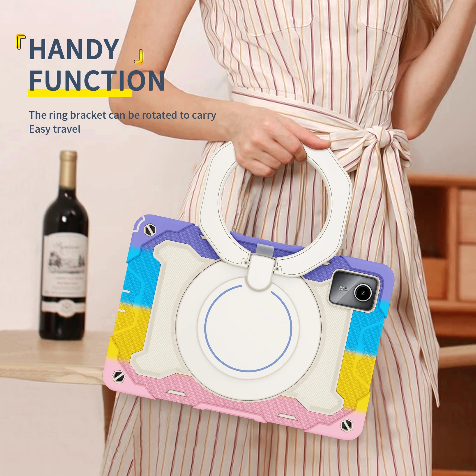 Armor Stand Case For Lenovo Xiaoxin Pad 2024 Tab M11 TB-330FU TB-331FC 360 Rotating  Cover With Handle Grip 3-Layers Protection