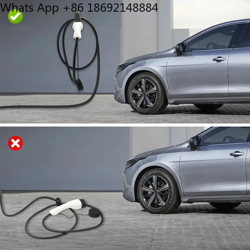 Adapted to new energy tram charging gun anti-water accumulation hook storage cable bracket