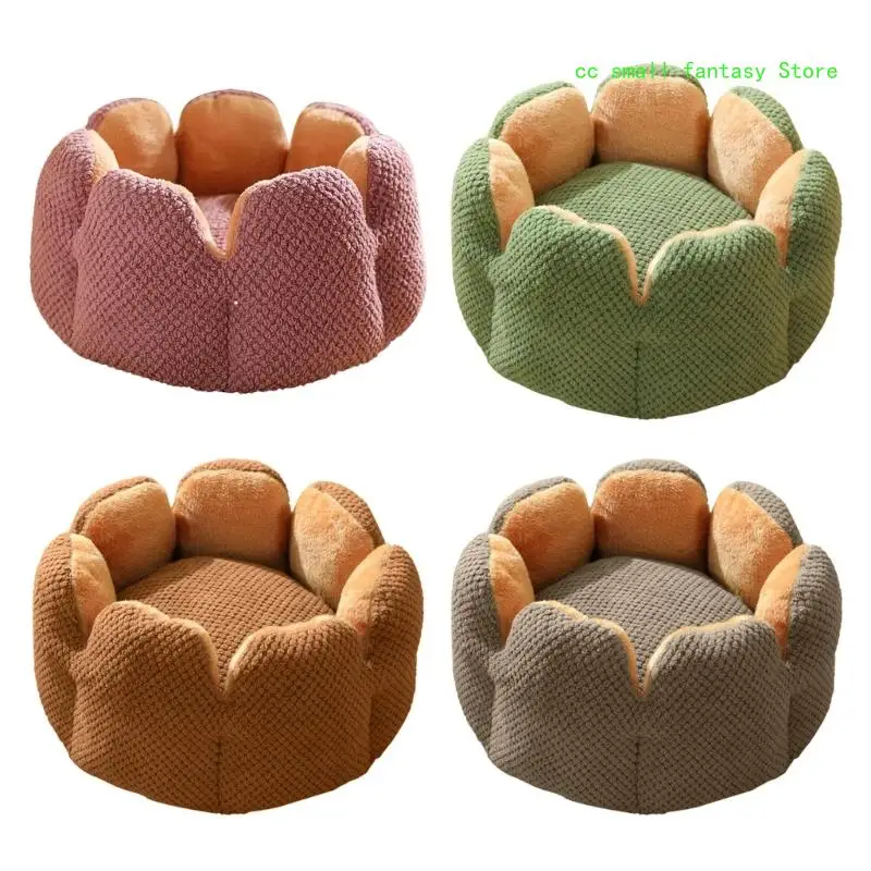 

R3MA Winter Plush Pet Bed House Cactus Flower Mat Washable Soft Kennels