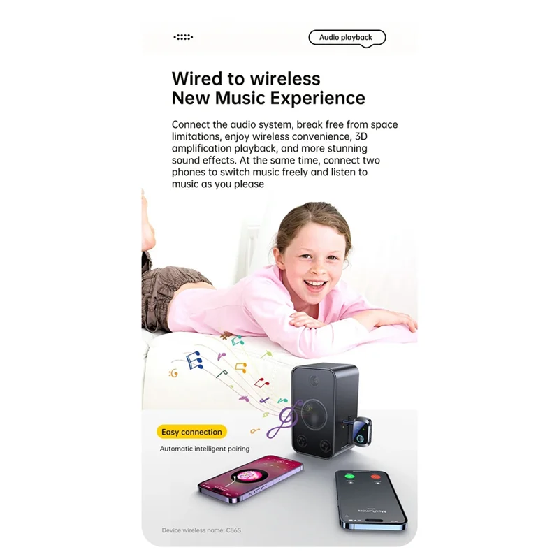 Wireless Adapter Bluetooth 5.4 Receiver 3.5Mm AUX HIFI HD Low Latency Airplane Wireless Bluetooth Adaptern01r