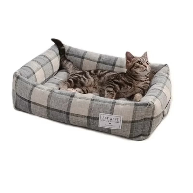 Multi Size Comfortable Safe Machine Washable Square Dog Bed