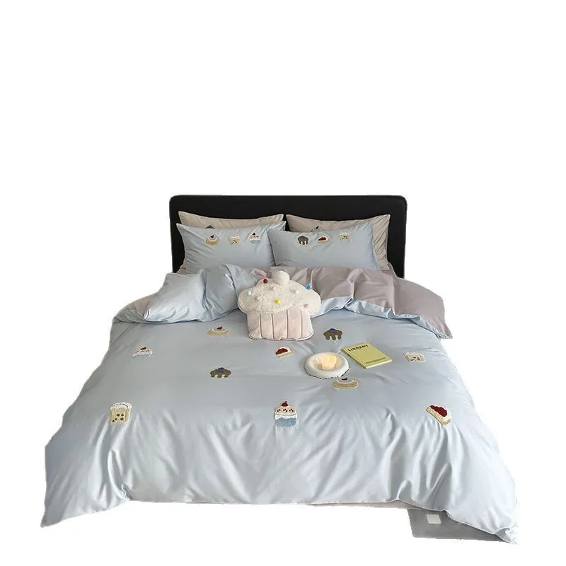 100 pure cotton Xinjiang long-staple cotton four-piece set soft bed sheet quilt cover bedding