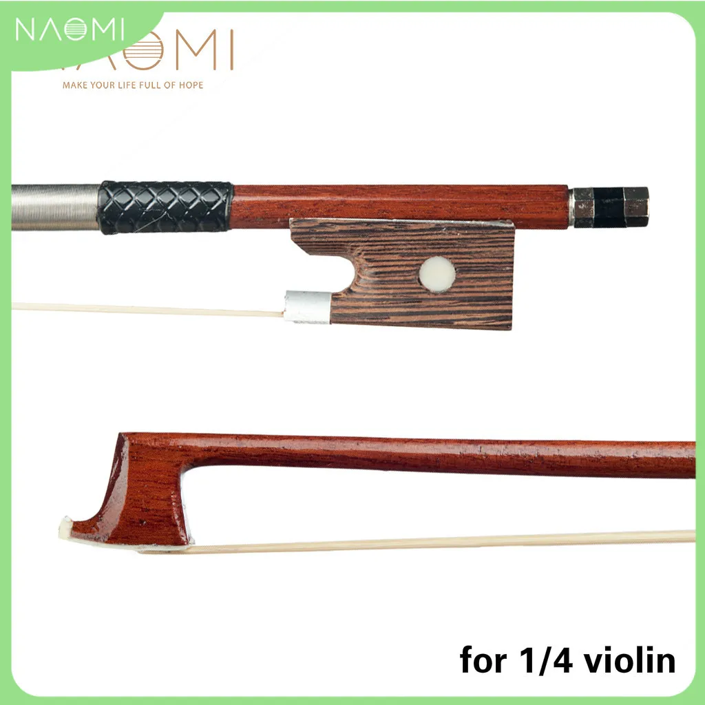 

NAOMI 1/4 Brazilwood Violin Bow 1/4 Size Violin/ Fiddle Bow Student Bow Beginner Use Violin Parts Accessories