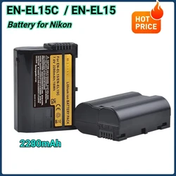 2280mAh EN-EL15C Bateria EN-EL15 Battery for Nikon Z5 Z6 Z6 Ii/Z6 Iii Z7 Z7ii Z8 ZF D600 D610 D800 D810 D850 D7000 D7100 D750
