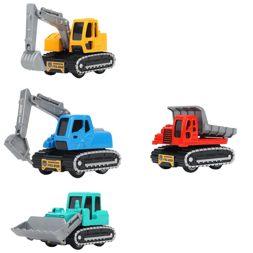 Coche de ingeniería para niños, aleación de plástico segura, tamaño pequeño, juego interactivo de sujeción con una sola mano, cumpleaños y Navidad, 4 Uds.