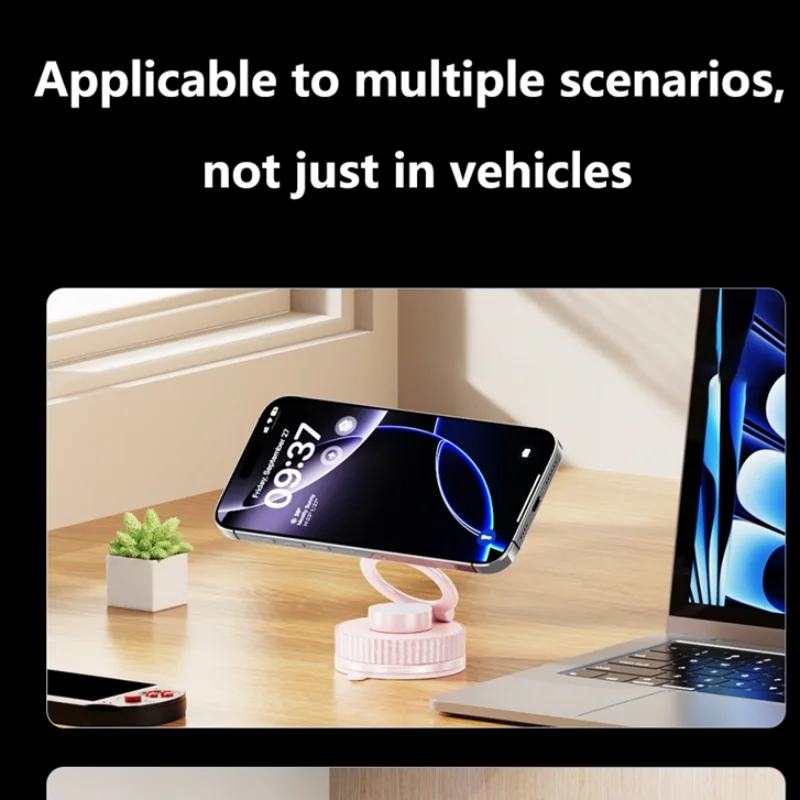 

Folding Mobile Phone Desktop Suction Cup Holder 360° Rotation Strong Magnetic Stable Car Mount Durable Magnetic Holder New