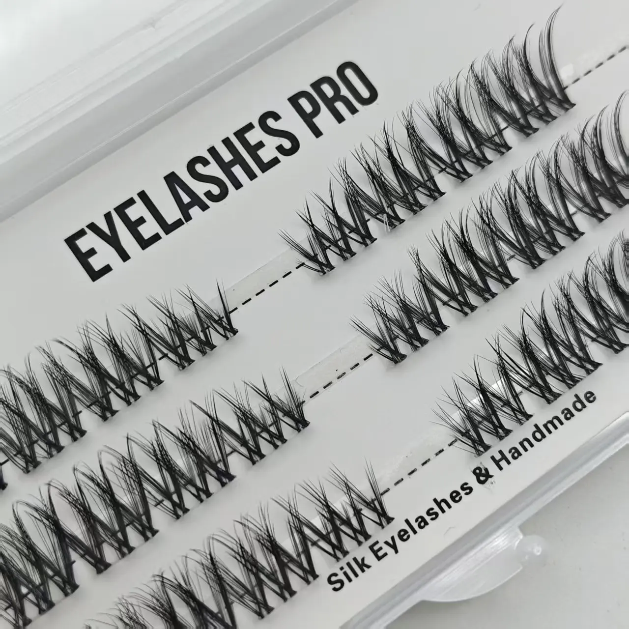 BBA-008 DIY Hand Made Eyelash Extension Segmented Flase Lashes Dramatic Lash Bundles Soft Ribbon Strip Eyelashes Makeup Lashes