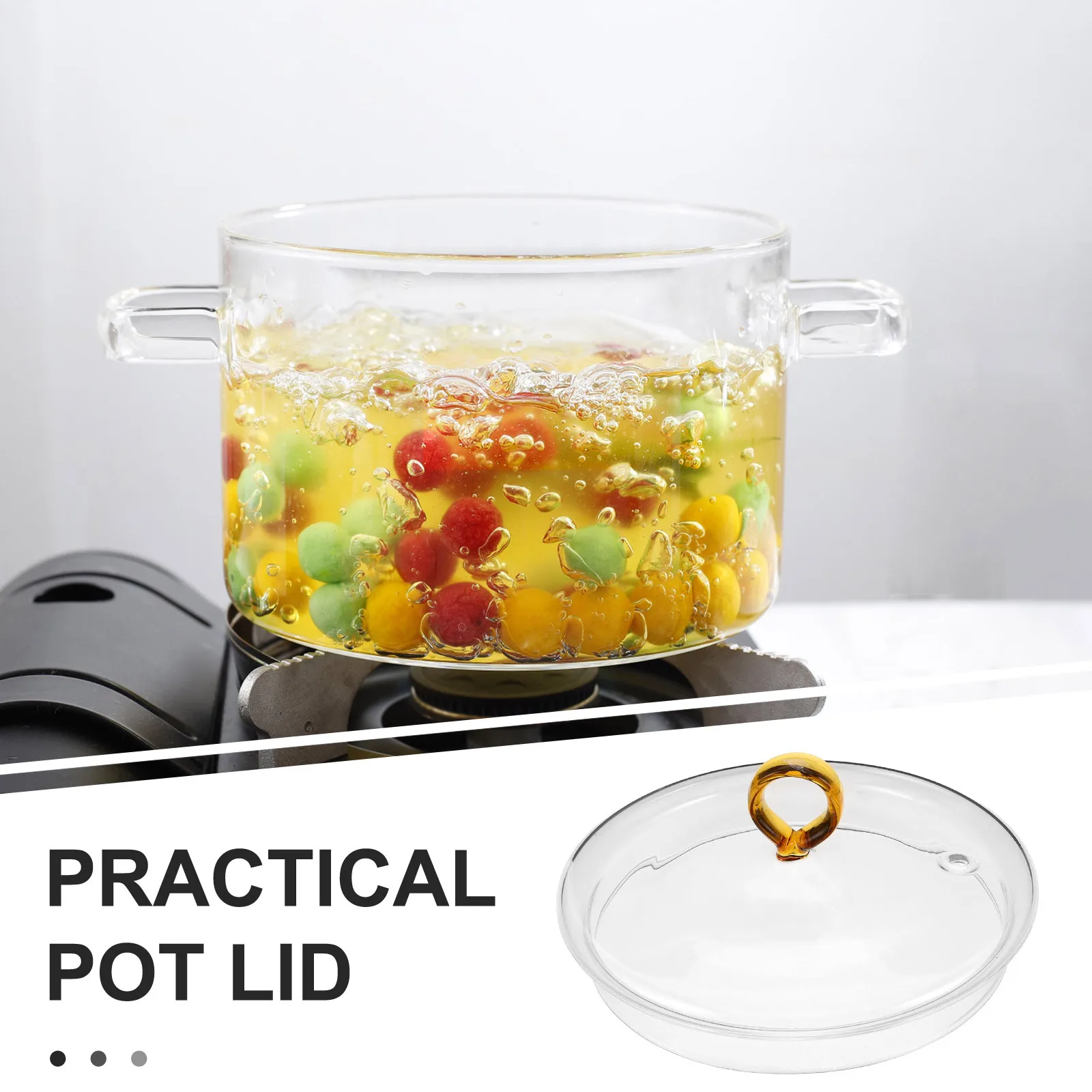 غطاء وعاء زجاجي عالي البورسليكات غطاء الطبخ الشفاف لوعاء المعكرونة قدر المطبخ موقد الأواني الزجاجية استبدال غطاء #4