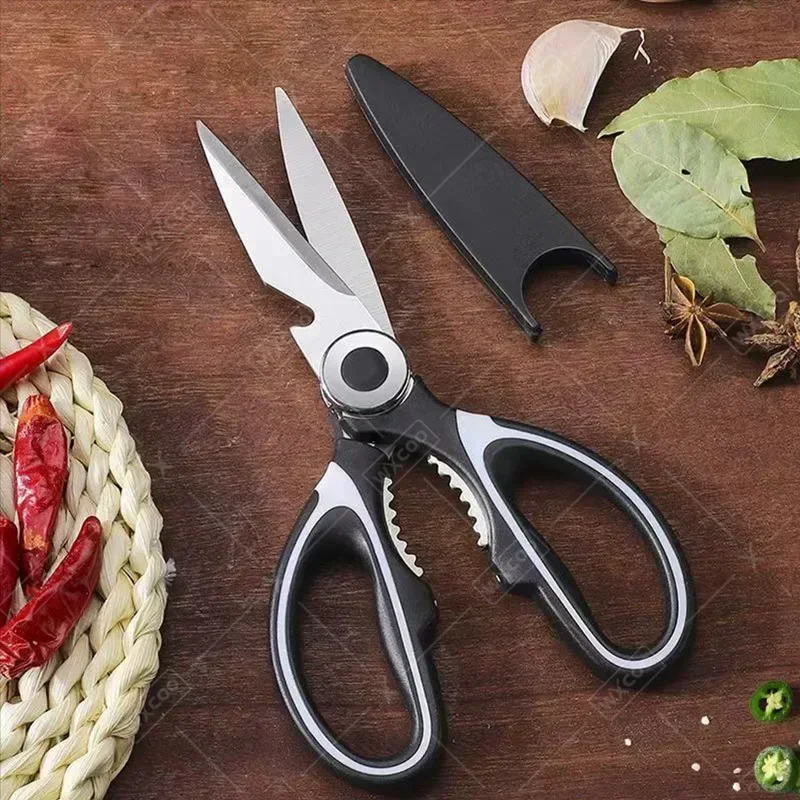 WXCOO Chicken Bone Scissors Stainless Steel Multifunctional Food Knife Kitchen Cutting Knife for BBQ Fish Meat Slicing