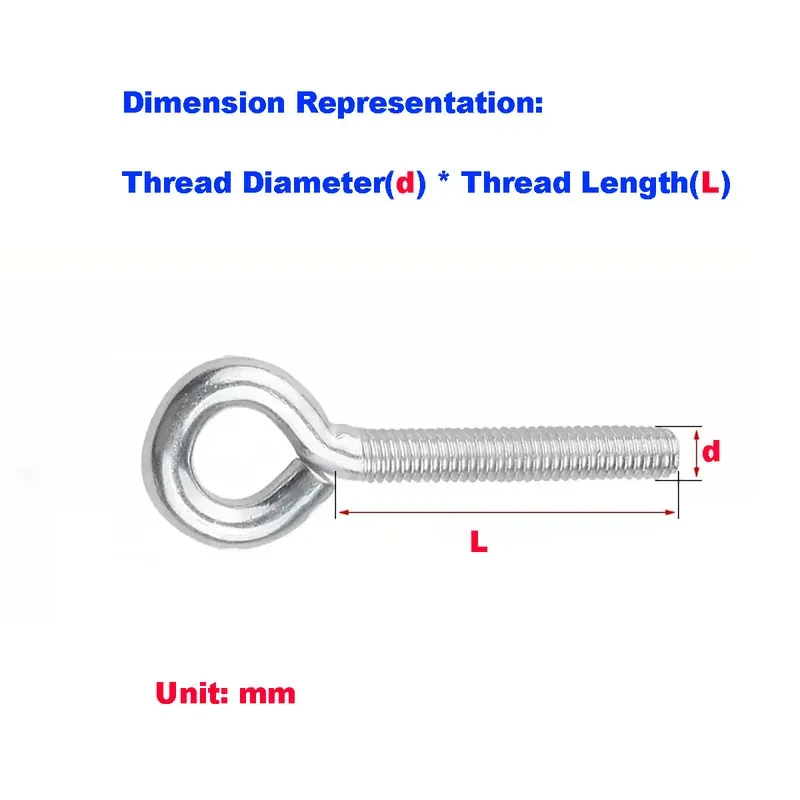 304 Stainless Steel Sheep Eye Screw Ring Hook M3 M4 M6 M8 M10 for Hanging and Display Rust Proof Hardware