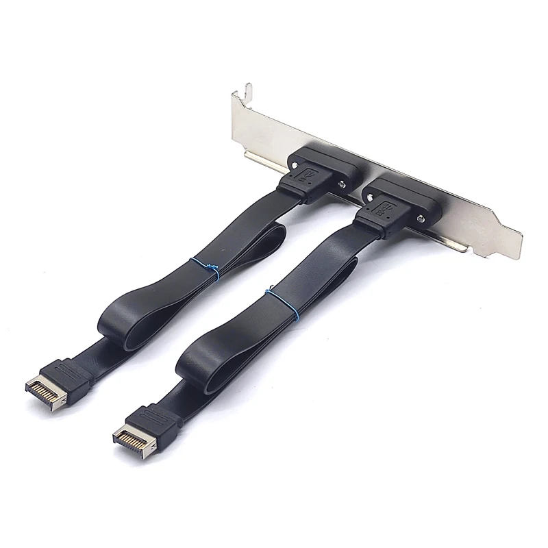 NEW USB 3.1 Front Panel Header Type-C Extension Cables 10Gbps Type-E 20Pin Male to USB-C Female Adapter Cables with Full Bracket