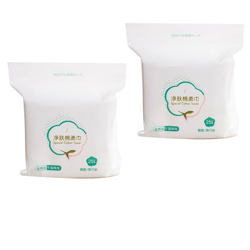 50Pcs Washing Face Towels Disposable Soft Facial Tissue Nonwoven Makeup Remover Pads Travel Wet Dry Cleaning Face Wipes