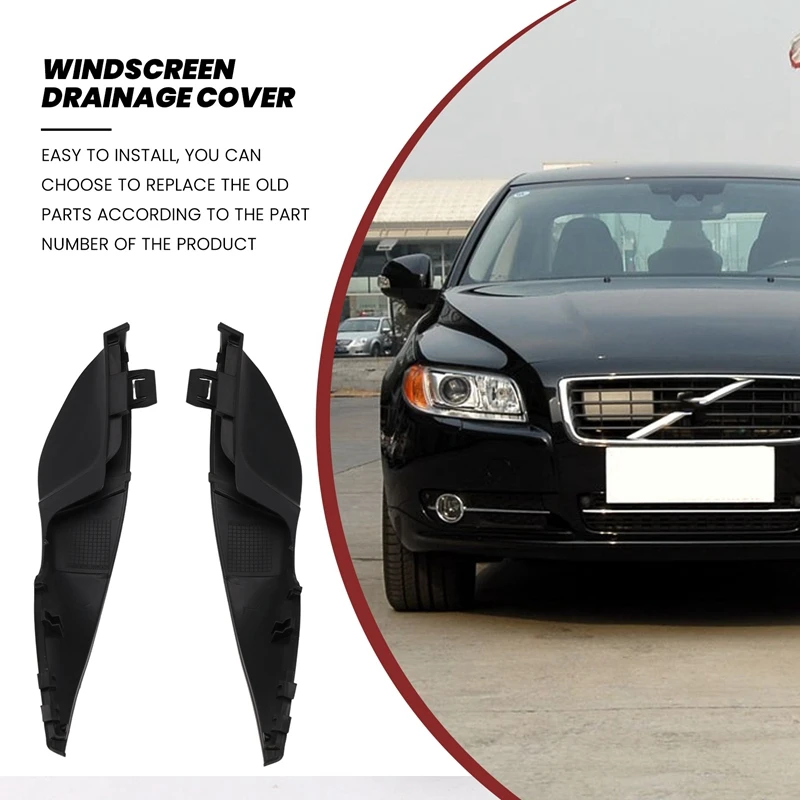 31218596 31218597 Front Cowl Panel Cover Windscreen Drainage Cover For Volvo S80 (2007) V70 (2008) S80L