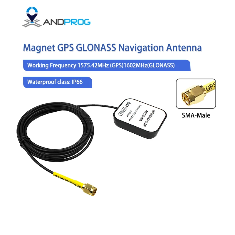 Aktywna antena GPS z magnesem 40dBi, antena GPS Glonass z SMA/Fakra