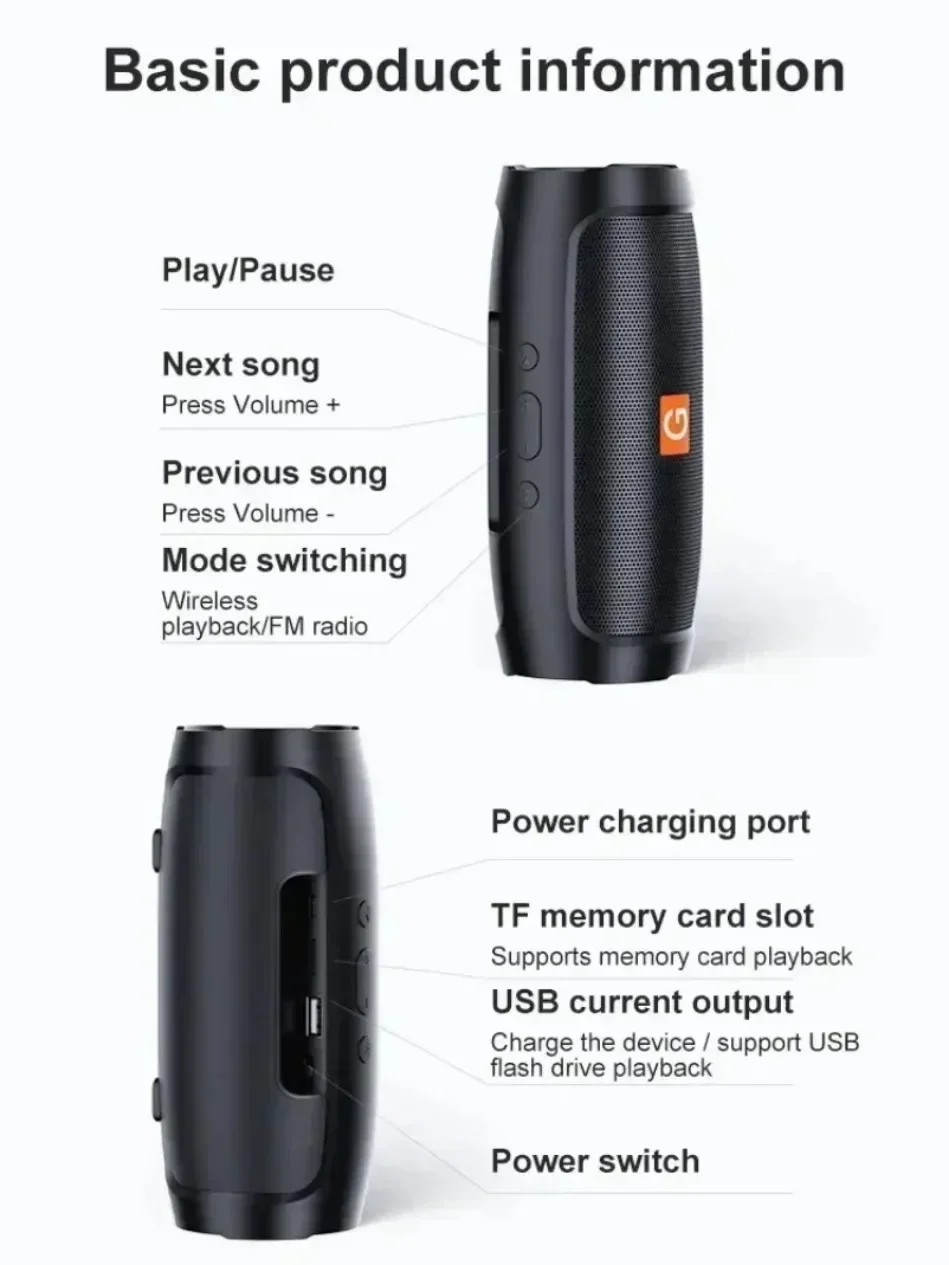 OnePlus Bluetooth 5.4 Lautsprecher TF USB FM Tragbarer Dual-Lautsprecher Stereo-Wiedergabe Sprachübertragung Subwoofer Kabelloser Lautsprecher 2026 – Detail 13