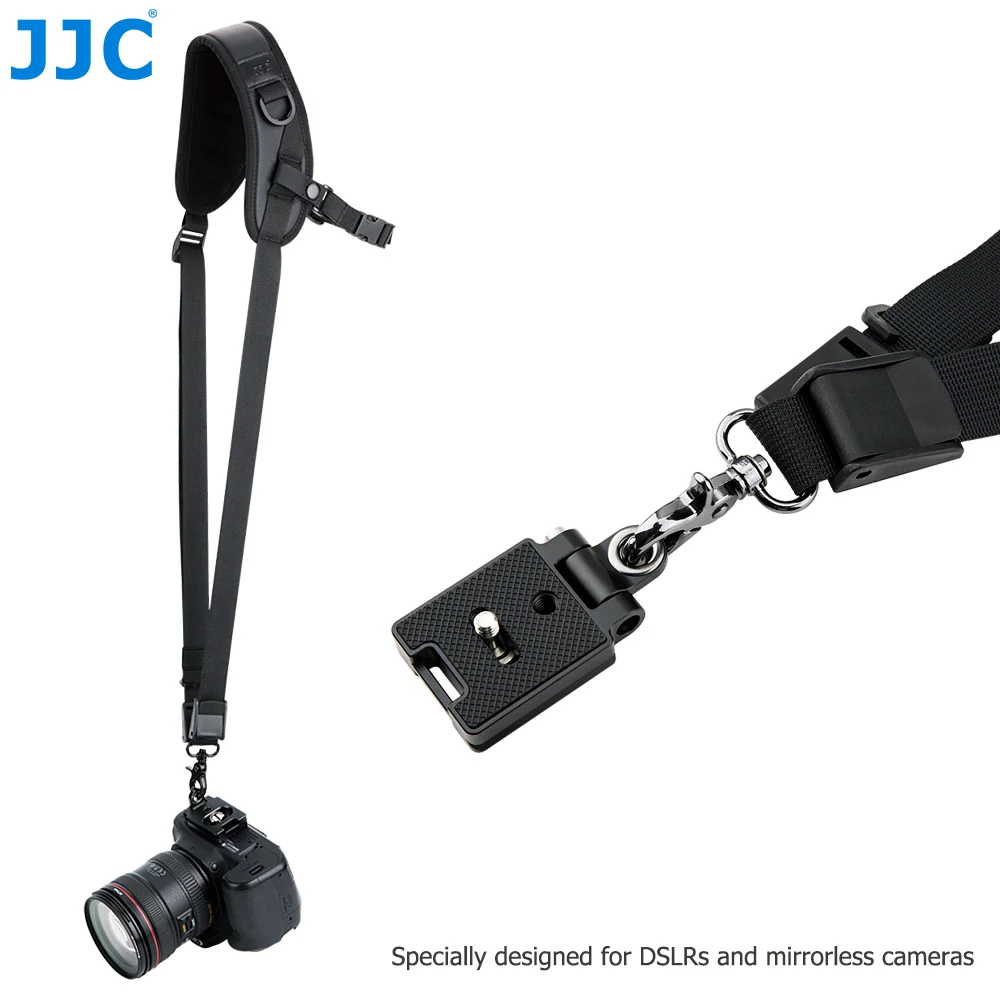 JJC Arac Swiss Camera Shoulder Strap Quick Release for Canon R8 10R R5 Mark II R6 Nikon Z6 D5300 Sony A9III A7IV A7III ZVE10 ZV1