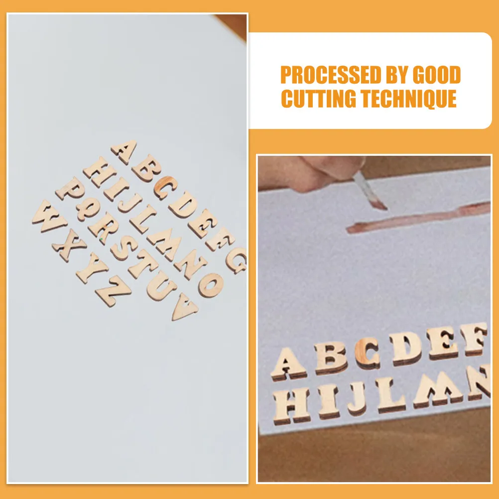 200pcs Wooden Letter Cutouts Blank Smooth DIY Craft Letters for Home Wedding Party Decoration & Educational Teaching