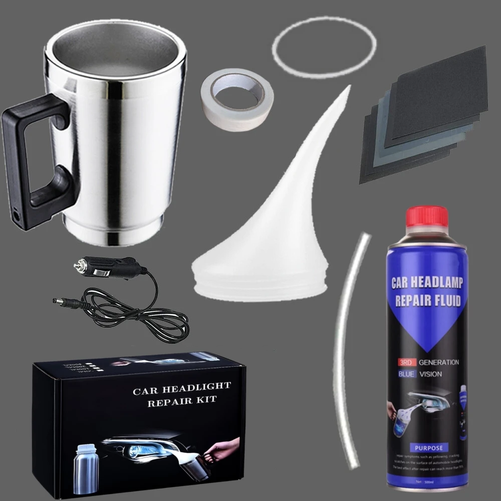Zestaw do renowacji reflektorów samochodowych 200ML, środek do polimeryzacji, środek do usuwania zarysowań, zestaw do odbudowy szkła reflektorów. — 2