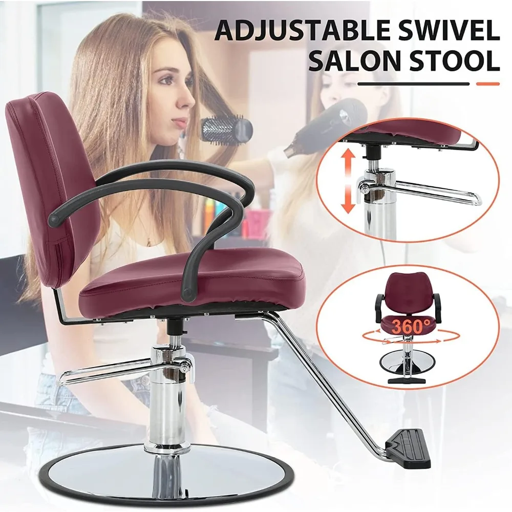 كرسي حلاقة احترافي، كرسي صالون مستلق هيدروليكي عالي التحمل، إسفنجة عالية الكثافة ومغطاة بجلد PU