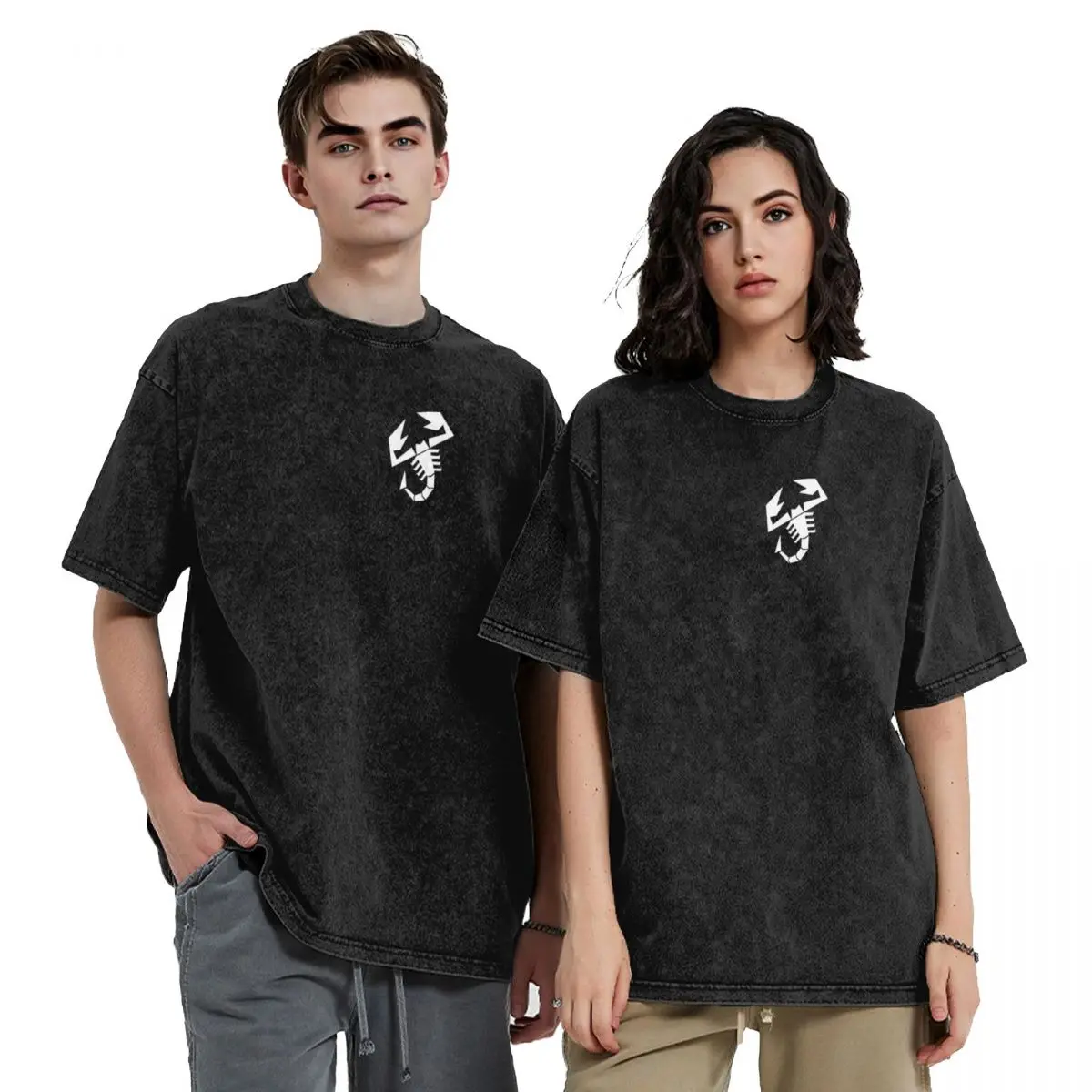 

Abarth scorpion (white) T-Shirt customizeds vintage cute clothes fruit of the loom mens t shirts