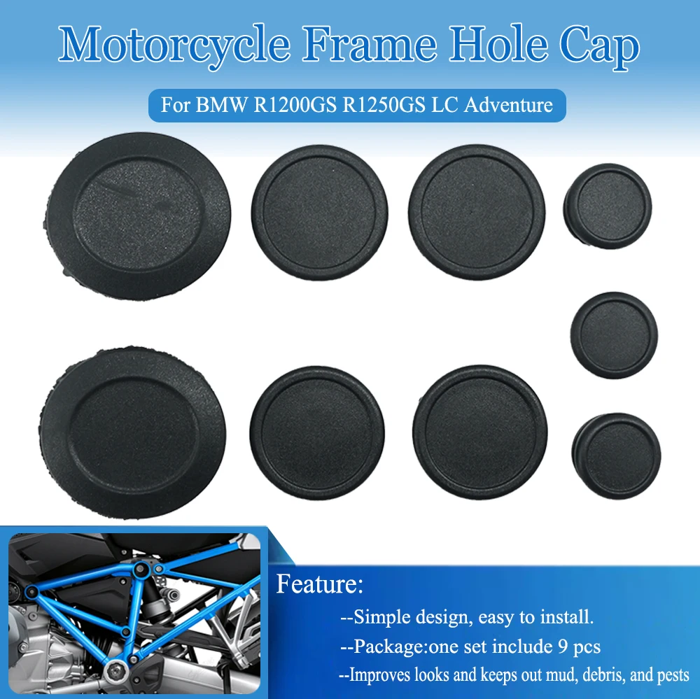 Frame Hole Cover Caps Plug Decorative Frame End Cap Set For BMW R1200GS R1250GS GS R1200 R1250 Adventure R1200GSA R 1250GS ADV