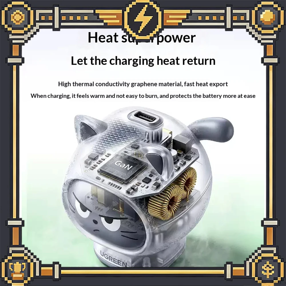 UGREEN X850 45W cat charger is suitable for iPhone16promax15 fast charging flat pd40W gallium nitride mobile phone plug type-c